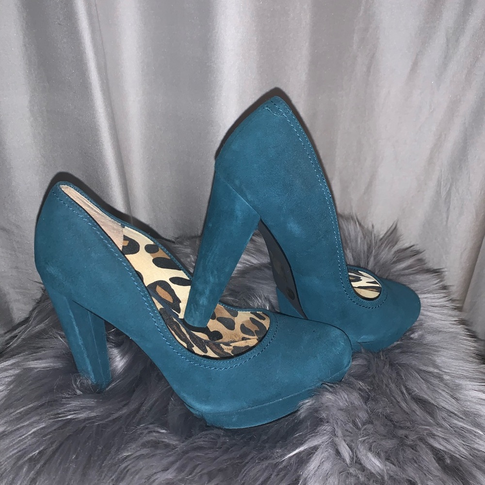 Jessica Simpson Forest Green Suede Heels